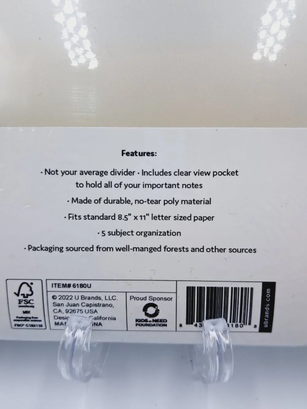 2 Packs, UBrands 5pk Tabbed Divider Single Pocket Clear View Binder Organization